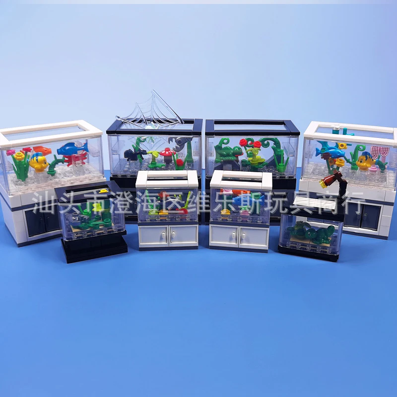 City Moc Building Blocks Toys Mattoni Insect Animal Ornamentale Tank Kit Coral Fish Spider Scorpion Lights Compatibile Con Lego