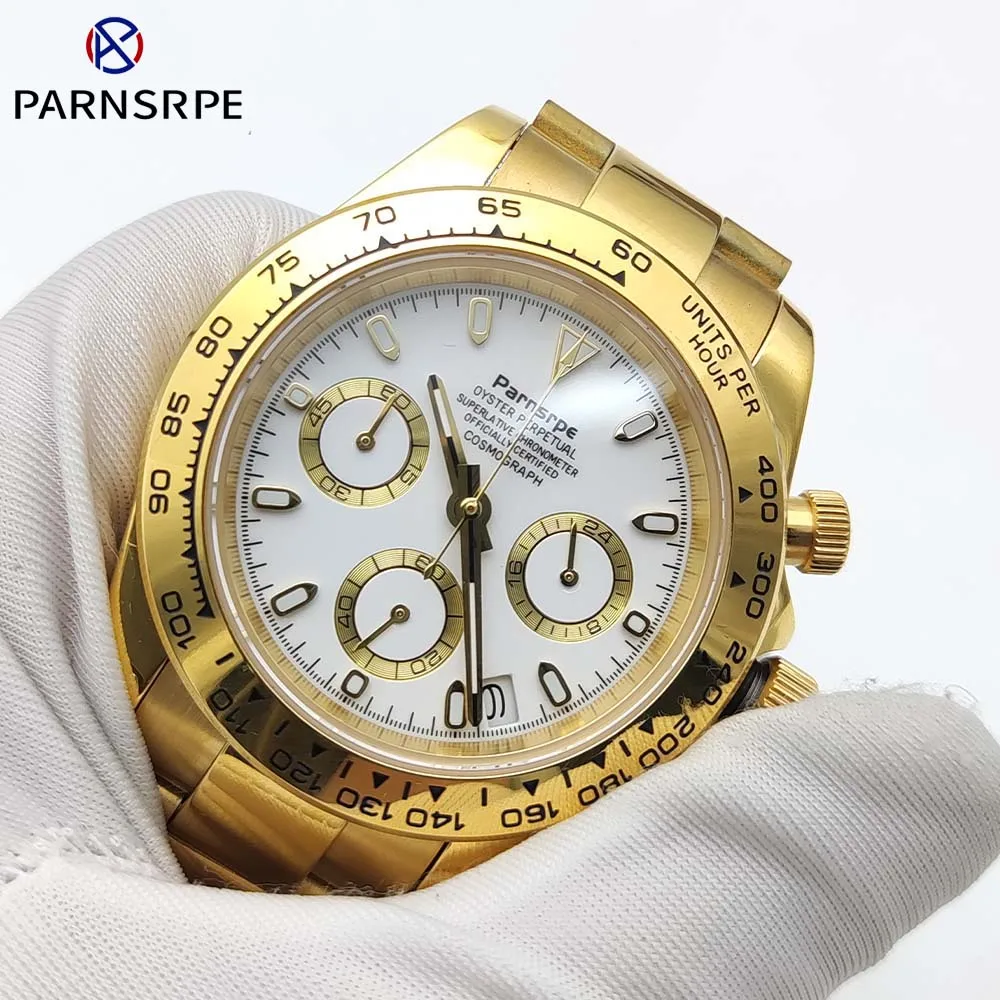 Parnsrpe Nuovissimi Orologi Al Quarzo Da Uomo Casual Di Moda Di Lusso Con Movimento Vk63 Cronografi Multifunzione Impermeabili