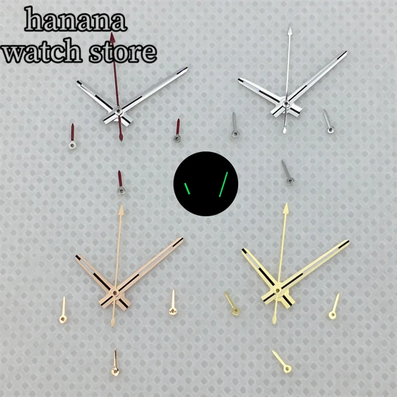 Bliger Silver/Gold/Rose Gold Hands Fit Vk63 Movement 13.5Mm X13 Mm X8.5Mm X4Mmhand Kit Verde Luminoso