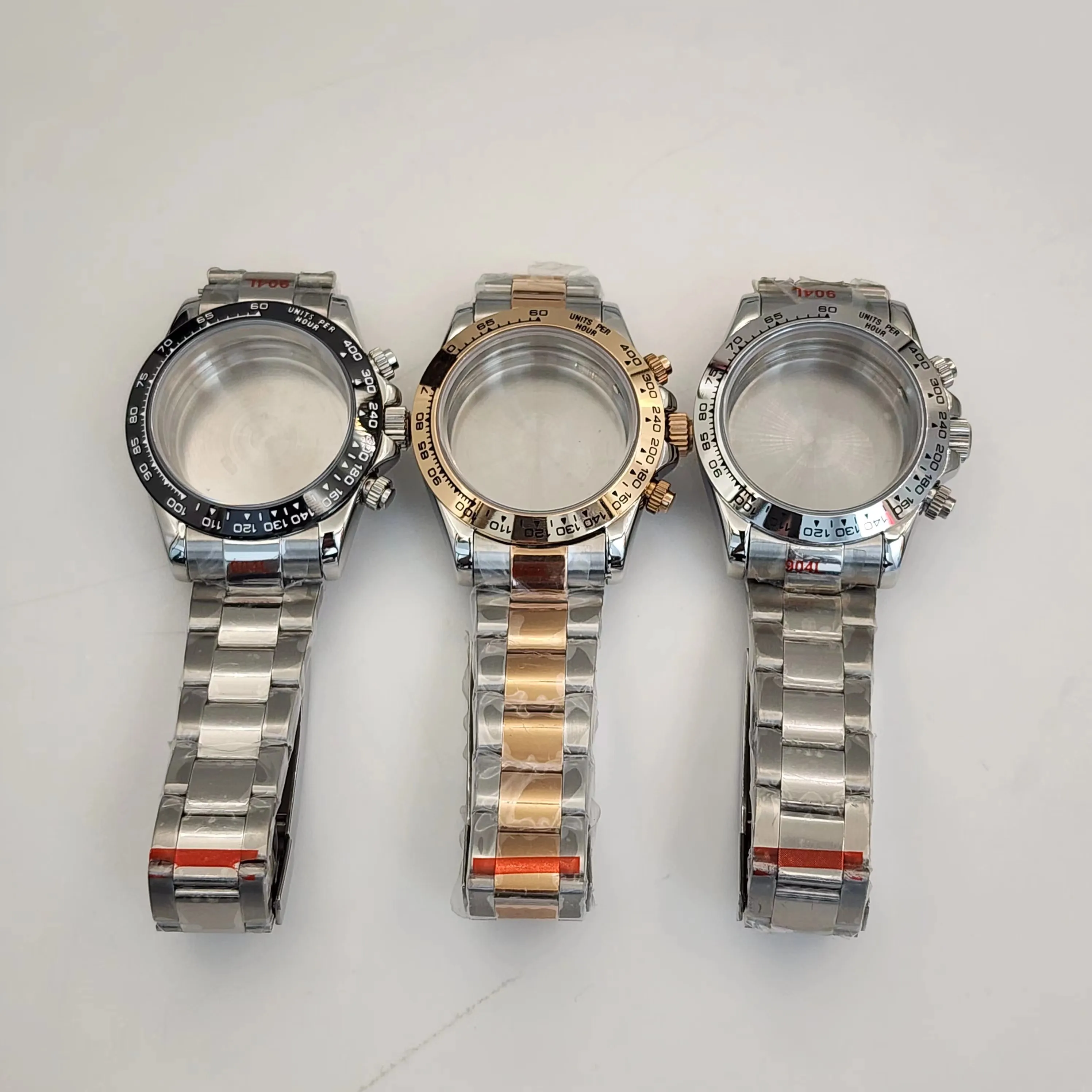 Cassa Dell'Orologio Racer Da 40Mm Cronografo Multifunzione Argento Oro Rosa Fit Movimento Al Quarzo Giapponese Vk63