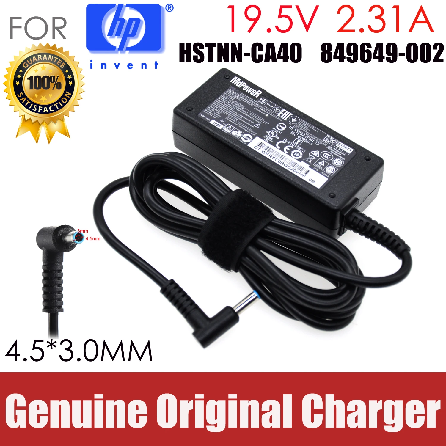 Original 19.5V 2.31A 45W For Hp Elitebook 1040 G3 G1 Hstnn-La40 Pro X2 612 12.5Inch Laptop Ac Adapter Charger Power Supply