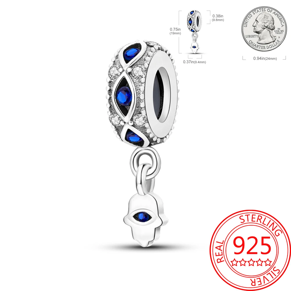 Fascino Originale 925 Sterling Silver Shining Eye Insulation Bead String Fit Pandora Bracciale Lucky Jewelry Boutique Souvenir Gift