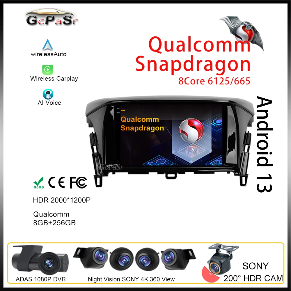 Qualcom Android Radio Player Per Mitsubishi Eclipse Cross 1 2017 - 2021 Autoradio Carplay Car Monitor Navigazione Gps Screen Dash