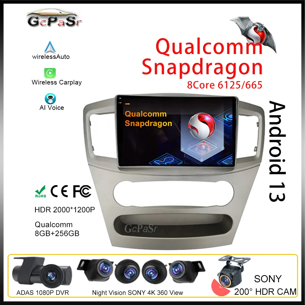 Qualcomm Android Mitsubishi Lancer 9 2007 - 2012 Autoradio Touch Screen Auto Radio Monitor Lettore Multimediale Navigazione Hdr