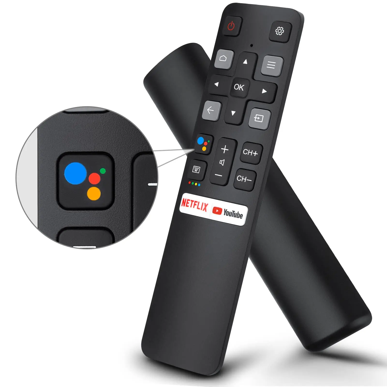 Sostituzione Del Telecomando Vocale Bluetooth Per Tcl-Android,Rc802V 65 P8S Compatibile Con Google Assistant Per Tcl 55 C715 Smart Tv