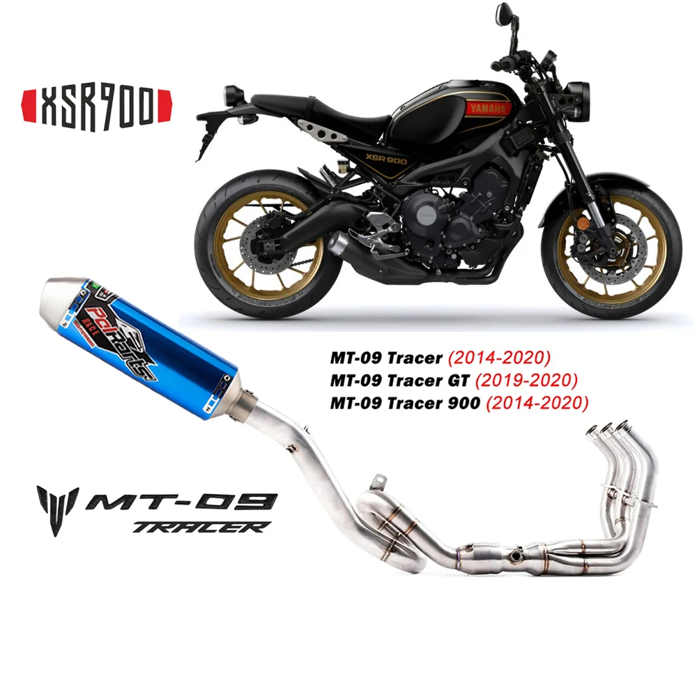 Sistema Completo Di Scarico Per Yamaha Mt09 Fz09 2013-2018 Mt09 Sp 2017-2019 Tracer 900 2014-2019 Silenziatore Di Scarico Moto Tubo Centrale