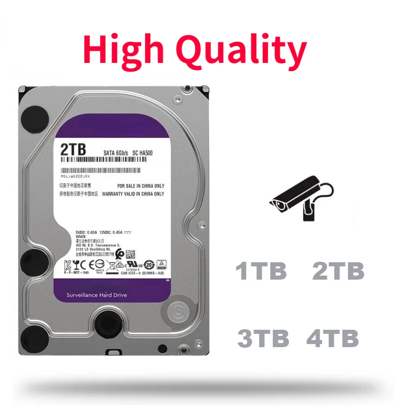 W. D. West Data Purple Hdd 1Tb 2Tb Sata 3.0 6.0 Gb/S Disco Rigido Da 3.5 "Pollici Per Cctv Ahd Dvr Nvr Data Center