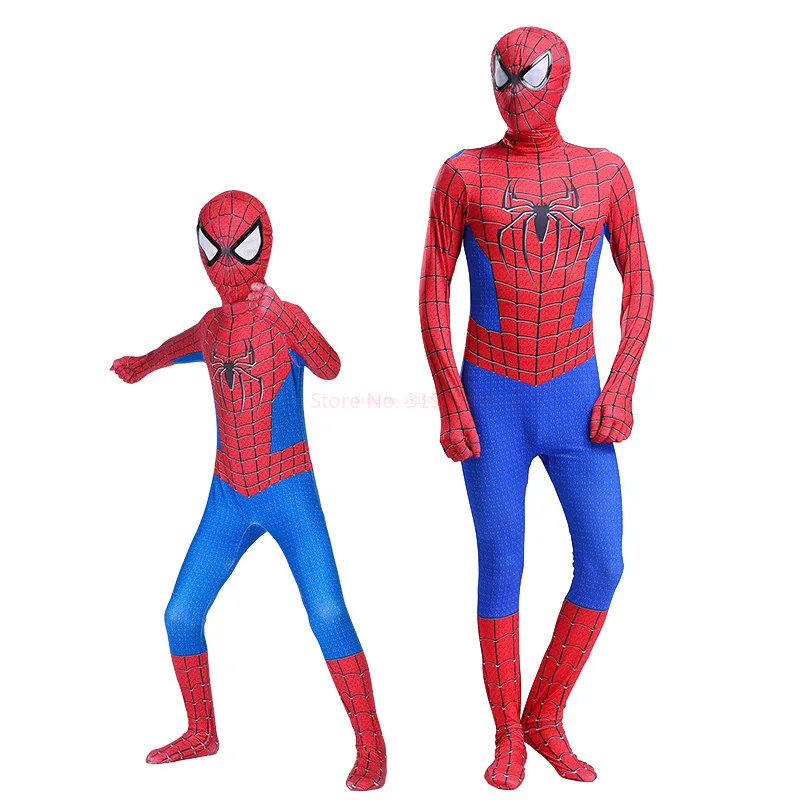 New Spider Man Movie Anime Figure No Way Home Costume Cosplay Abbigliamento Black Gold Spiderman Web Shooter Tuta Da Battaglia Bambino Adulto