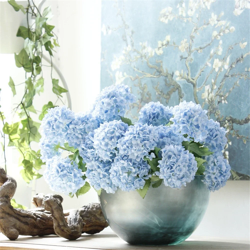 Fiori Artificiali Pianta Ornamentale 7 Teste Ortensia Mimosa Pudica Falso Bonsai Home Office Decorare