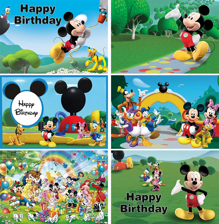 Topolino Clubhouse Buon Compleanno Sfondo Micky E His Friends Fondali Per Foto Vinile Topolino Clubhouse Poster