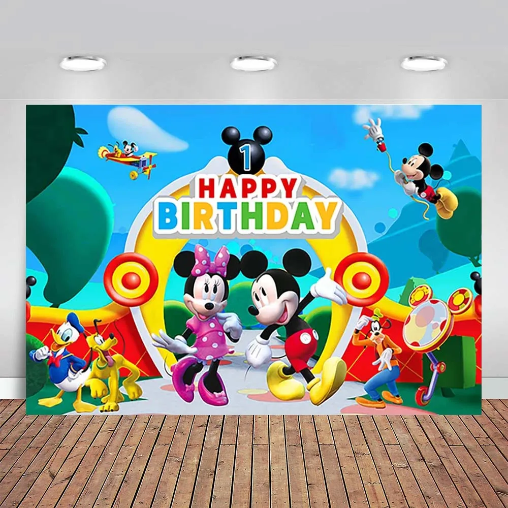 Mickey Mouse Clubhouse Sfondo Per Forniture Per Feste Di Compleanno Mickey Mouse Clubhouse Banner Per Decorazioni Per Feste Sfondo Fotografico