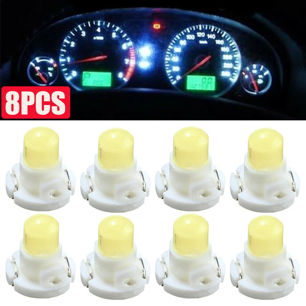 8Pcs T4 Cob Car Led Cruscotto Luci Indicatore Cruscotto Lampada Di Controllo Centrale Lampadine A Cuneo Accessori Auto 12V