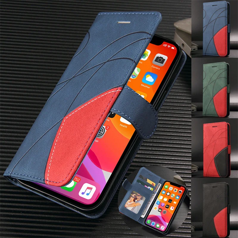 A23E A23S Custodia In Pelle Con Cuciture Bicolore Etui Per Samsung Galaxy A23 E A 23E A23 S A 23 S Cover Flip Wallet Card Holder Capa