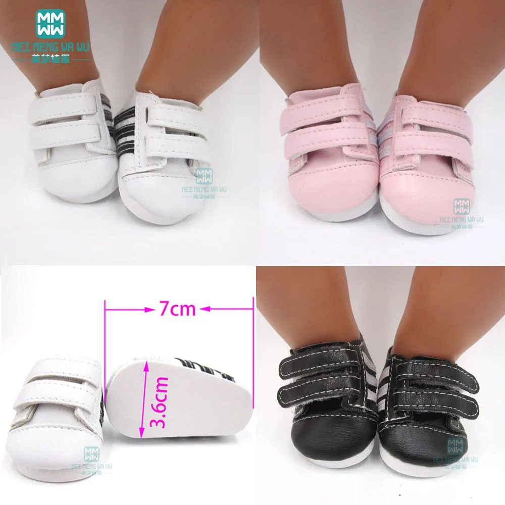 Mini 7 Centimetri Del Bambino Scarpe Da Ginnastica Bianche Scarpe Per Bambole Misura 43 Centimetri Giocattolo Nuovo Nato Bambole Accessori E American 