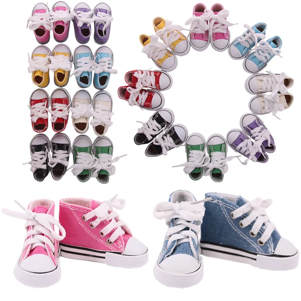 1/4 Bjd Doll Shoes 7.5Cm High Canvas Sneakers Doll Mini Denim Shoes For Sharon Dolls Bjd Blyth Peluche Girl