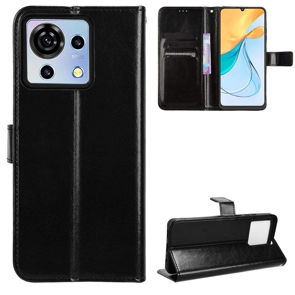 Per Zte Blade V50 Vita Luxury Leather Flip Wallet Phone Case 4G Case Stand Function Card Holder