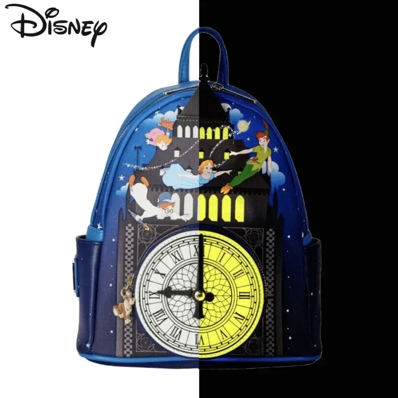 Original Loungefly Disney Peter Pan Kawaii Zaini Anime 3D Castle Luminoso Mini Zaino In Pelle Pu Borse Da Scuola Da Donna Regali