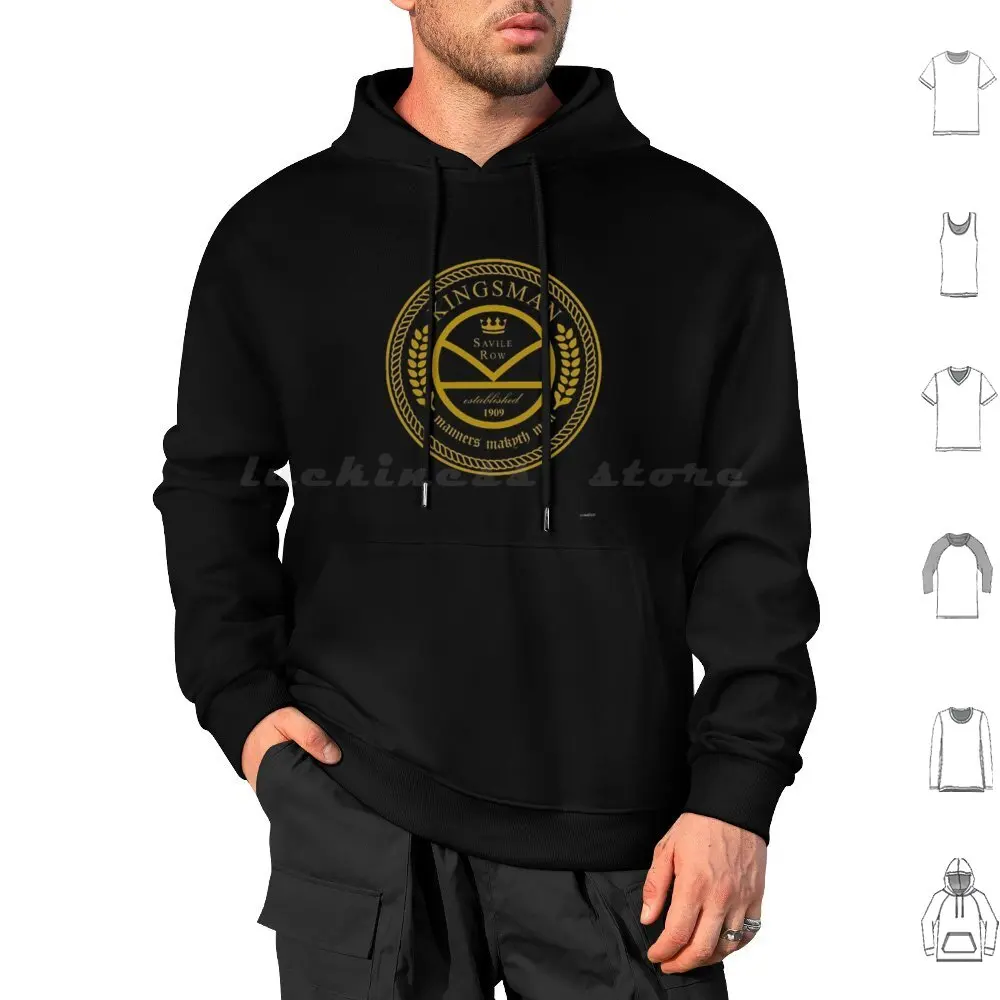 The Kingsman Logo Felpe Con Cappuccio Manica Lunga Kingsman Kingsman Golden Circle Golden Circle Harry Hart Eggsy Eggsy Merlin Secret
