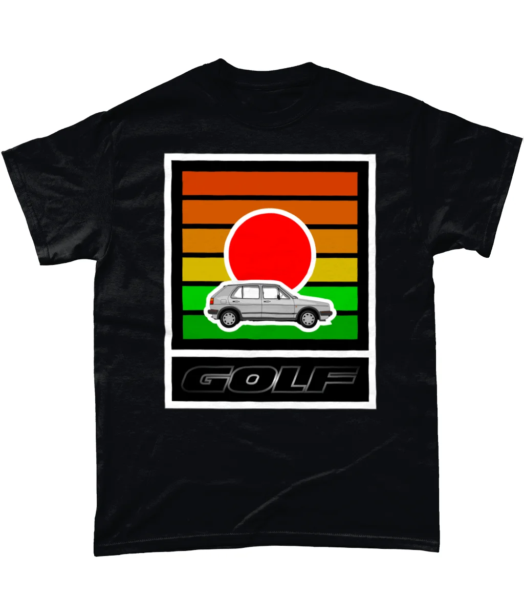 Maglietta In Cotone Pesante Mk2 5Dr Golf Gti Tipo 19 Tramonto