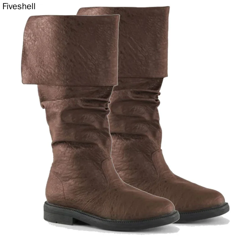 Stivali In Pelle Medievale Jack Sparrow Renaissance Half Hadefino Scarpe Calzature Larp Pirate Warrior Vintage Jack Boot Per Uomini Adulti