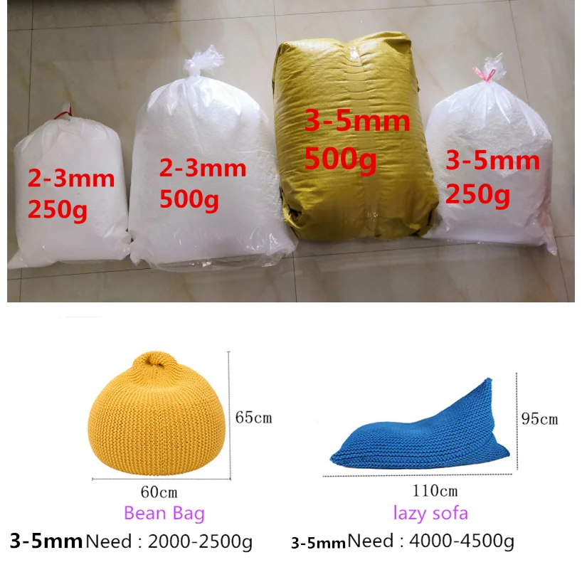 3-5Mm Beanbag Filler Baby Toy Filler Bed Sleeping Pillow Bean Bags Chair Sofa Beads Filler Styrofoam Ball