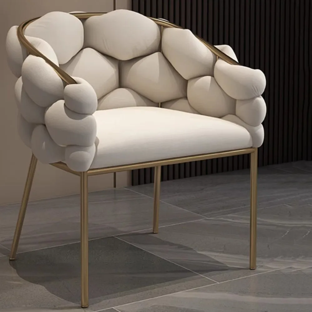 Soggiorno Gaming Dining Chairs Vanity Reading Single Gold Metal Leg Sofa Chair Palla Da Meditazione Elegante Silla Home Furniture