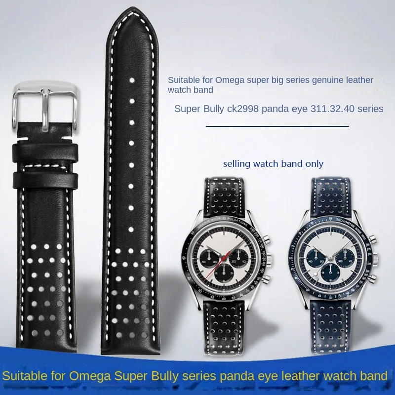 Cinturino In Pelle Bovina Di Alta Qualità Adatto Per Omega Super Series Panda Eye Ck2998 Super 311.32.40 Orologio Cinturino In Vera Pelle 19Mm