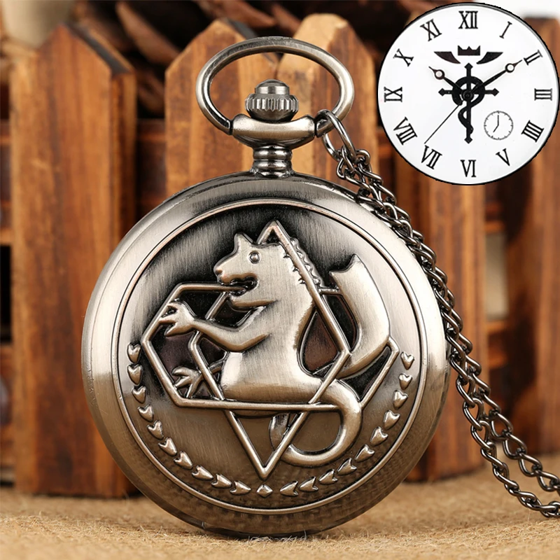 Antico Fullmetal Alchemist Quarzo Anime Orologio Da Tasca Cosplay Edward Elric Orologio Design Collana Con Ciondolo Catena Catena Vintage