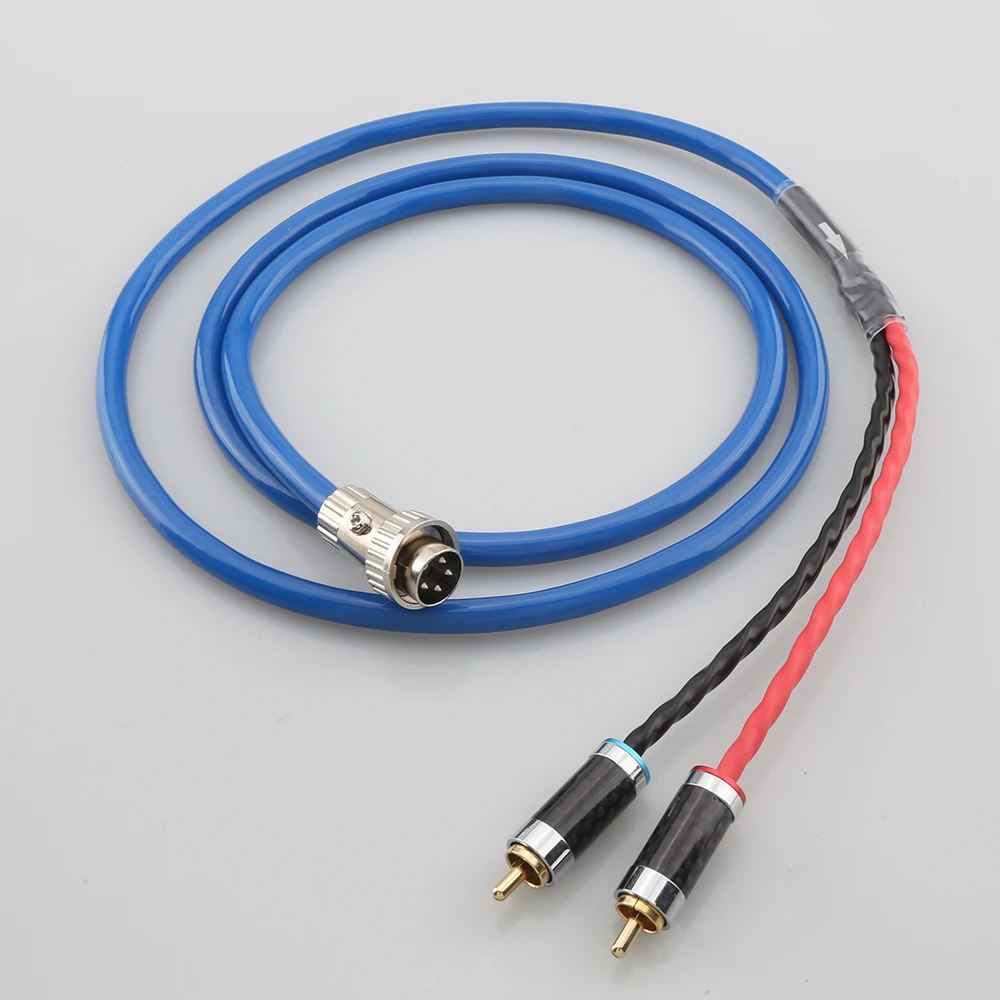 Hi-End 4-Pin 5Pin Din Twist Locking Connector A Stereo 2 X Rca Plugs Naim Hifi Audio Phono Ofc Cavo Placcato Argento