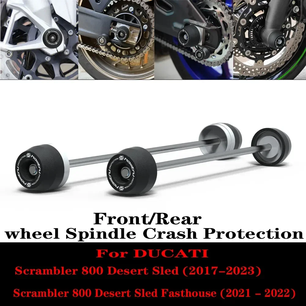 Per Ducati Scrambler 800 Desert Sled / Scrambler 800 Desert Sled Fasthouse / 2017-2022 Anteriore Posteriore Ruota Mandrino Protezione Dagli Urti