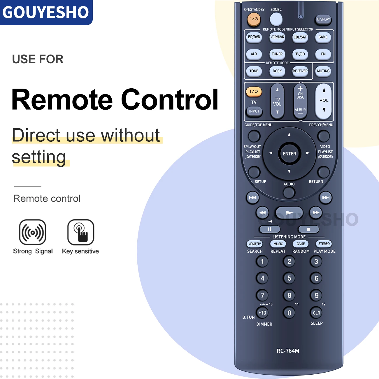 Per Onkyo Rc-764M Ht-R580 Ht-S5300 Ht-S6300 Ht-S7300 Telecomando Ricevitore Av