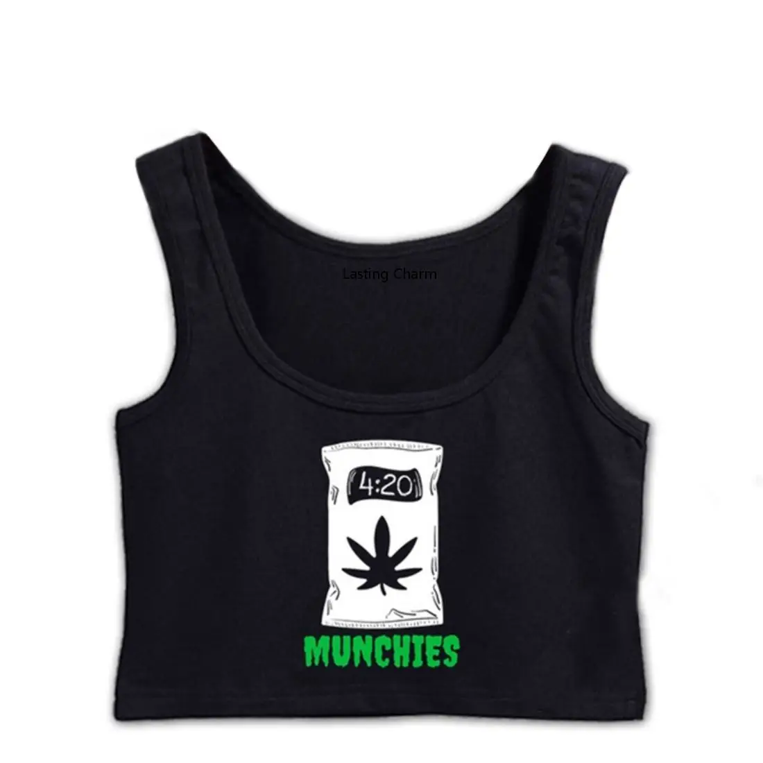 Munchies Funny 420 Weeds Stoner Top Corto Con Stampa Grafica