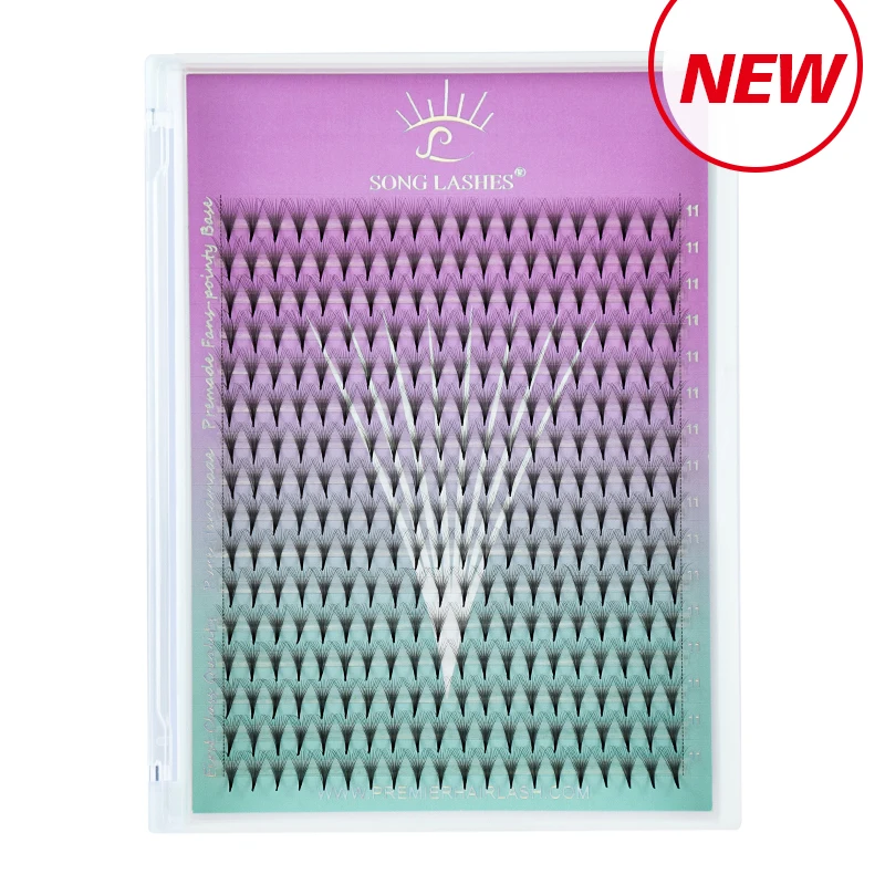 Song Lashes 3D-14D Mega Tray Promade Volume Fans Sharp Stretto Sottile Base A Punta Extension Ciglia Big Volume Fans Lash Extension