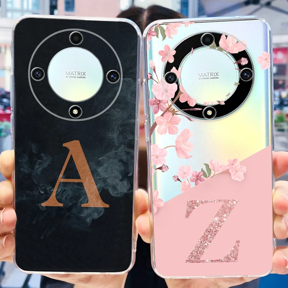 Per Honor X9A Custodia Honor Magic5 Lite New Letters Cover Custodia Morbida In Silicone Tpu Trasparente Per Honor Magic 5 Lite Honorx9A Bumper