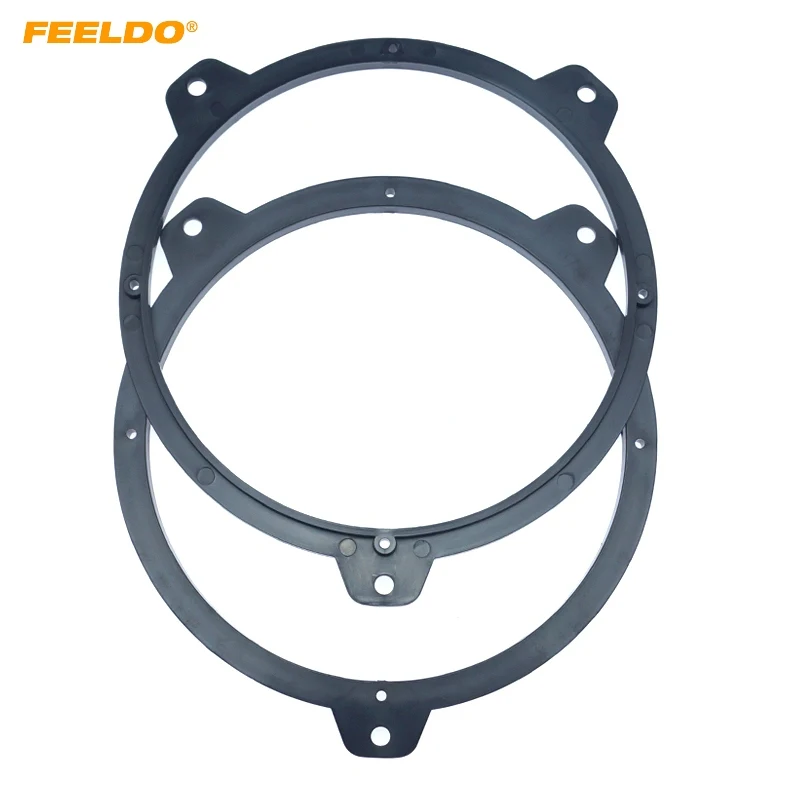 Feeldo 2Pcs Nero Da 6.5 Pollici Car Stereo Speaker Spacer Adapter Pad Per Bmw 3-Serie E46 1999- 2005 Altoparlante Zerbino Anelli # Hq6074