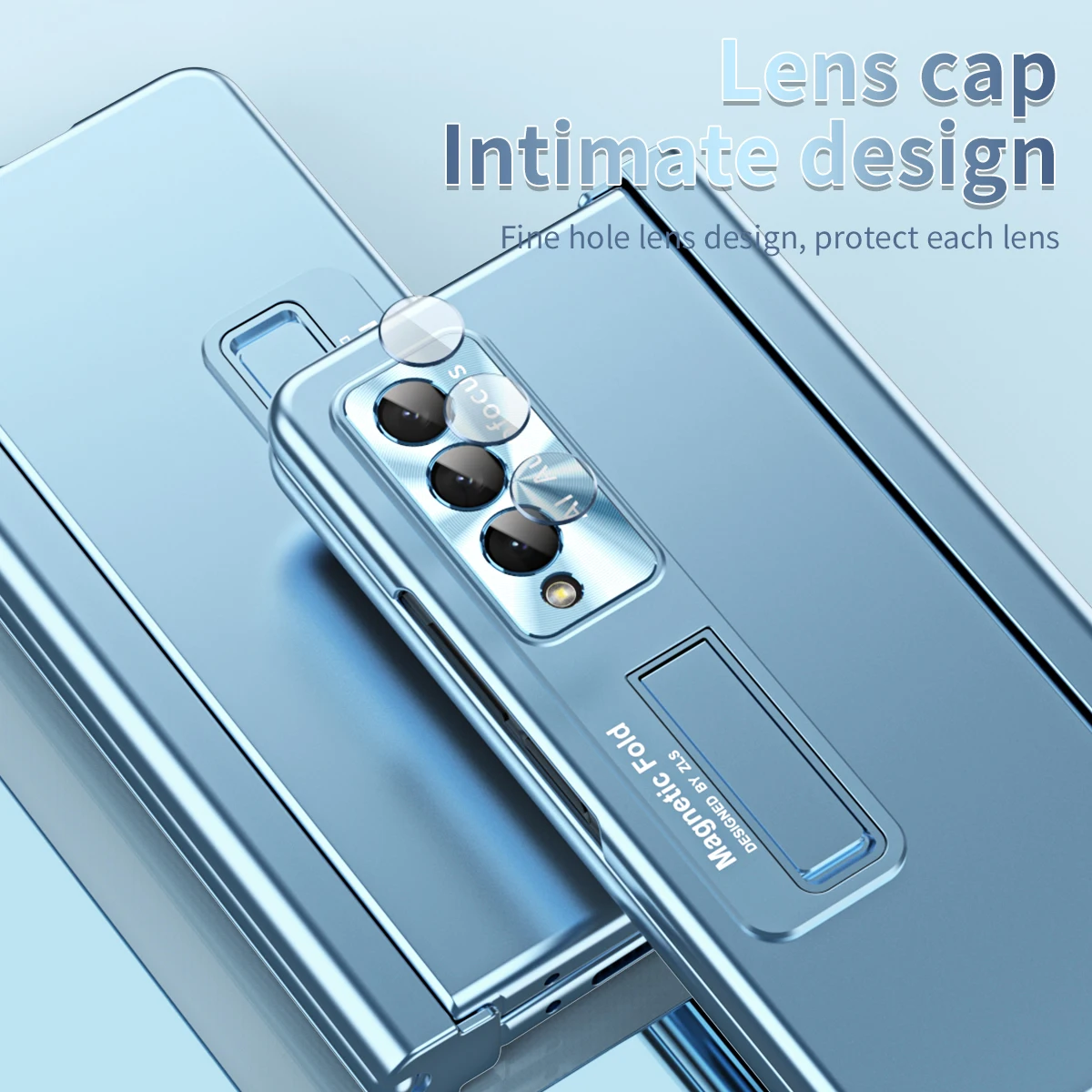 Strong Protection Tempered Glass Film Cases For Samsung Galaxy Z Fold 4 5G Fold3 Fold4 Fold 3 Full Coverage Kickstand Case