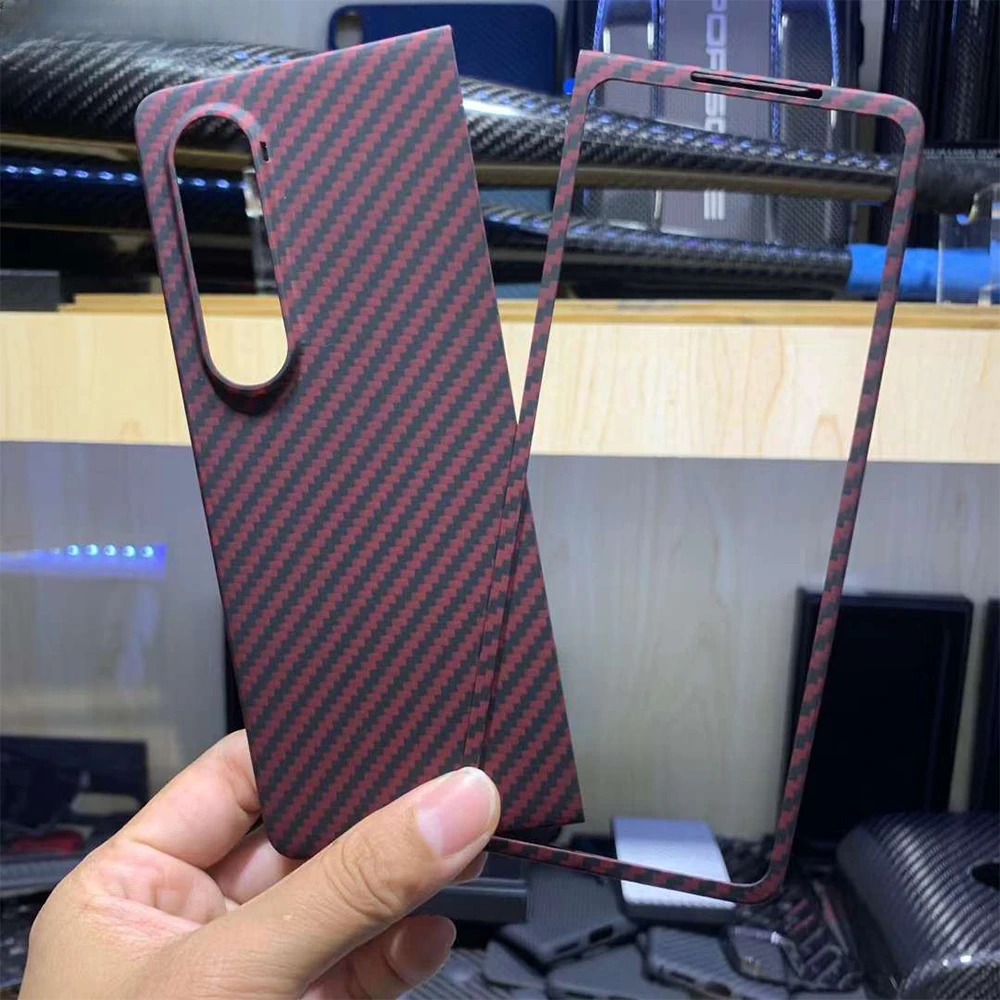 Hot Real Aramid Fiber Red Carbon Fiber Phone Per Samung Galaxy Z Fold 4Fold4 Ultra Thin Z Fold 3 Fold3 Full Case Cover