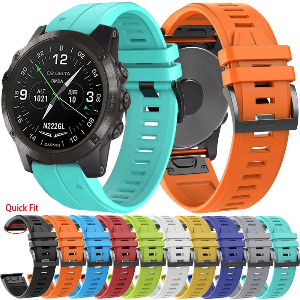 Cinturino Da 26Mm 22Mm Per Garmin D2 Delta Px/Bravo/Charlie Smart Watch Band Bracciale Garmin Fenix 7 7X/6X Pro Cinturino Per Orologio In Silicone