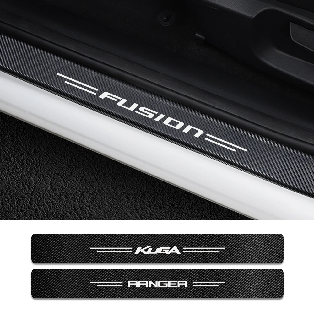 4Pcs Car Door Davanzale Adesivo In Carbonio Accessori Auto Per Ford Mondeo Fusion Escape Shelby Edge Kuga St Taurus Protector Cover
