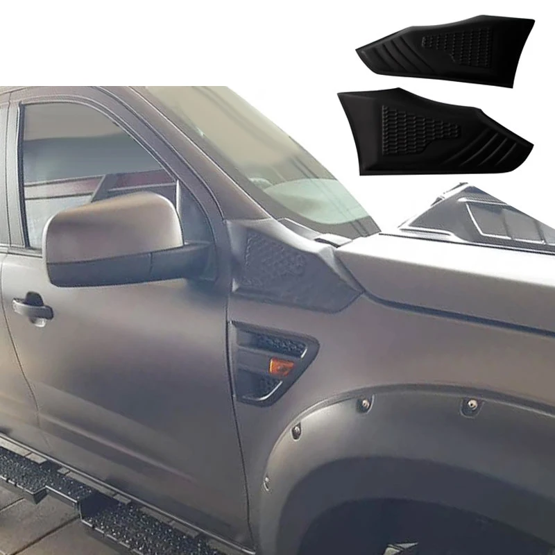 2Pcs Car Side Vent Hood Guard Decorazione Trim Per Ford Ranger T6 T7 2016 2017 2018 2019 2020