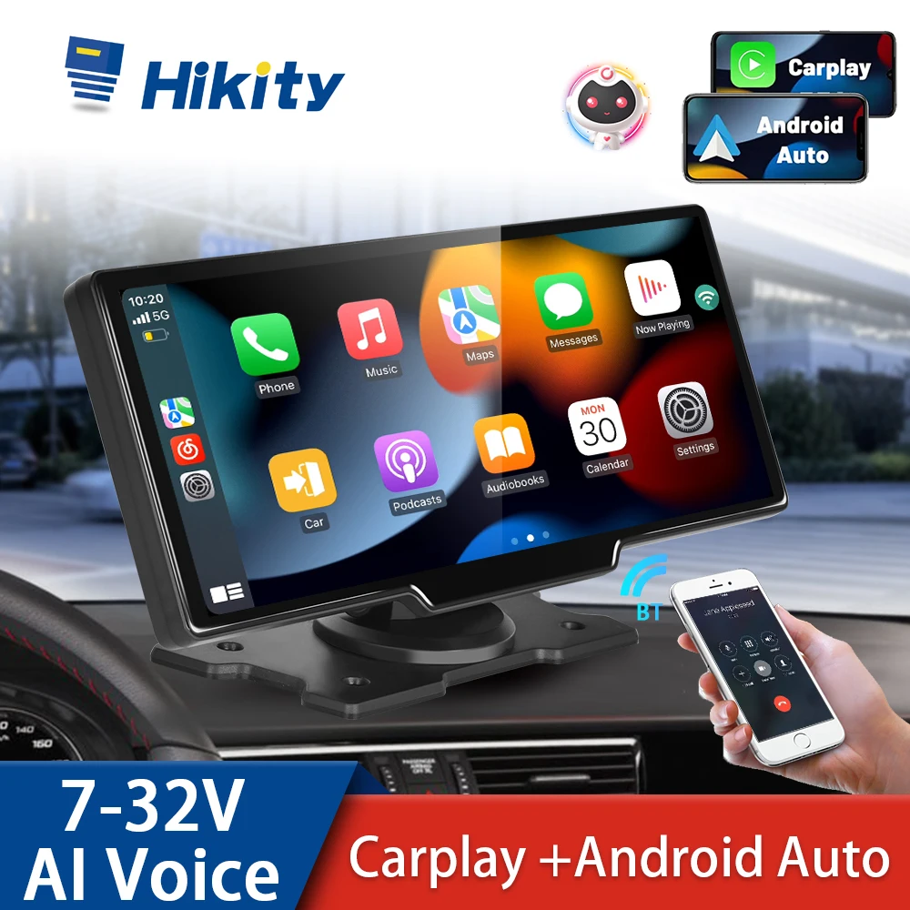 Hikity 9 "Car Mirror Video Monitor Carplay Android Auto Gps Navigation Dashboard Dvr Per Nissan Toyota