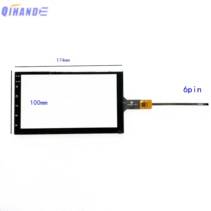 New 2.5D 7Inch 6Pin Car Touch Sensor For Hikity Hd7089C Radio 2 Din Gps Wifi Bluetooth Player Capacitive Touch Screen Digitizer