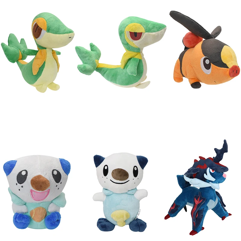 Snivy Teppig Oshawott Pokragon Peluche Pokemon Anime Game Role Hisuian Samurott Unova Region First Partner Peluche Dolls Gifts