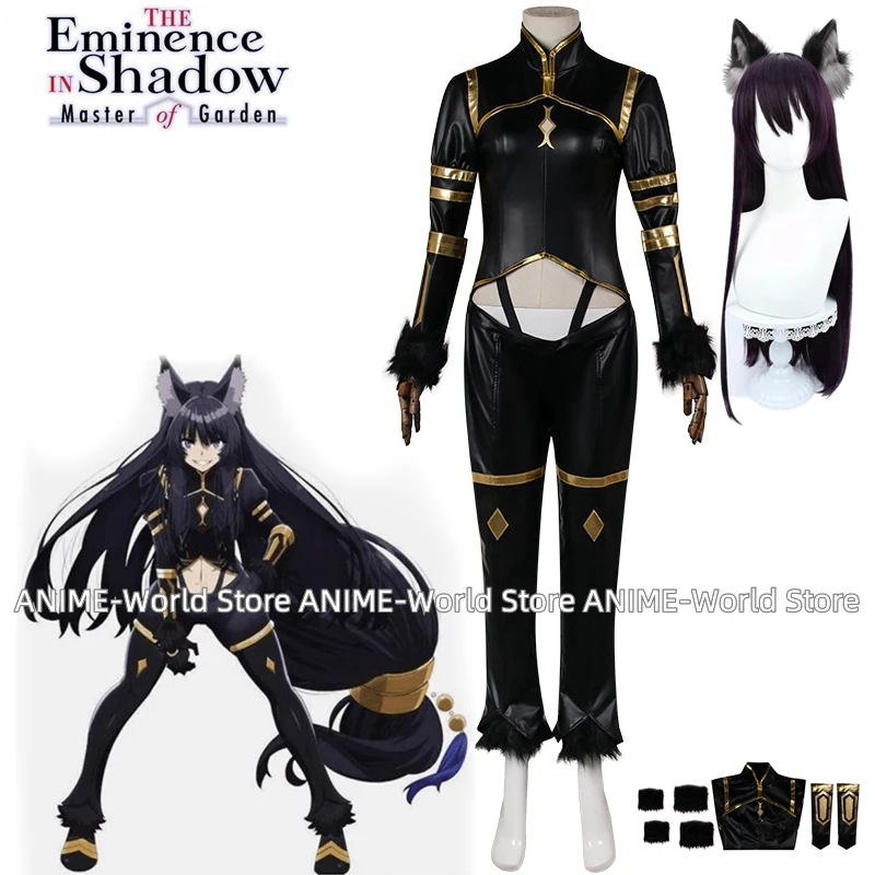 Anime The Eminence In Shadow Delta Cosplay Costume Uniforme Parrucca Scarpe Shadow Garden Seven Shadows Donna Halloween