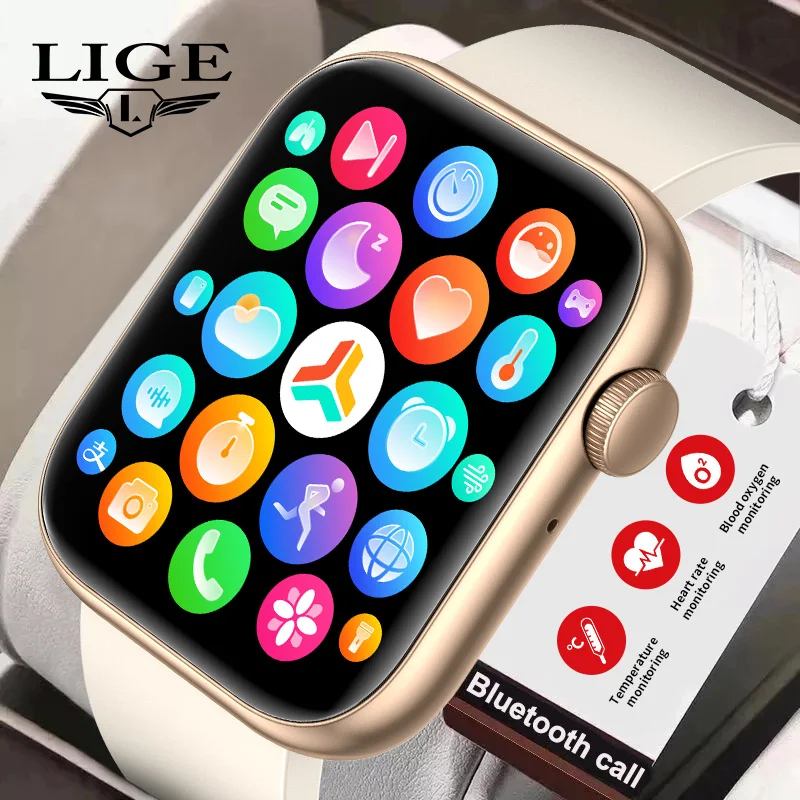 Lige 2023 New Women Rotary Key Smart Watch 1.85 Pollici Bluetooth Call Smartwatch Men Supporto Per La Temperatura Corporea 100 + Sport Per Ios