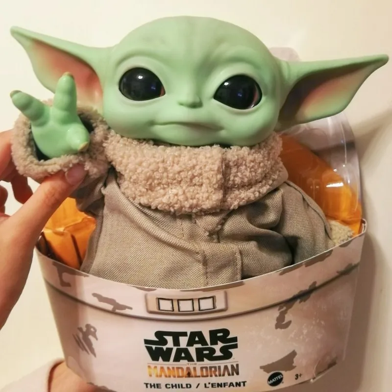 Star Wars 28Cm Pvc Yoda Figure Grogu Action Peluche Figure Toys Yoda The Mandalorian Anime Dolls Toys Gifts
