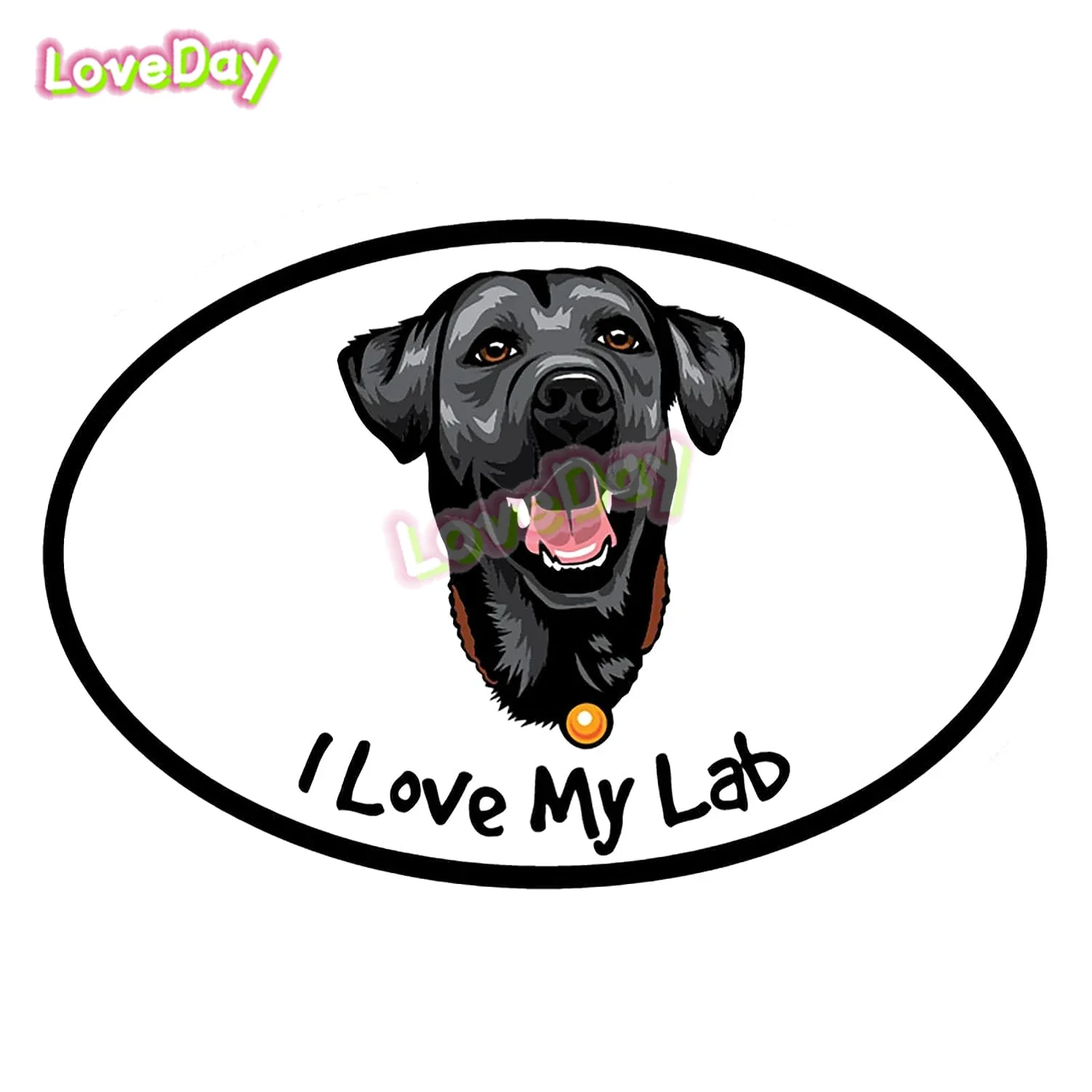 I Love My Lab Oval Labrador Hound Car Sticker Decal Cute Animal Sticker Vinile Adesivo Impermeabile