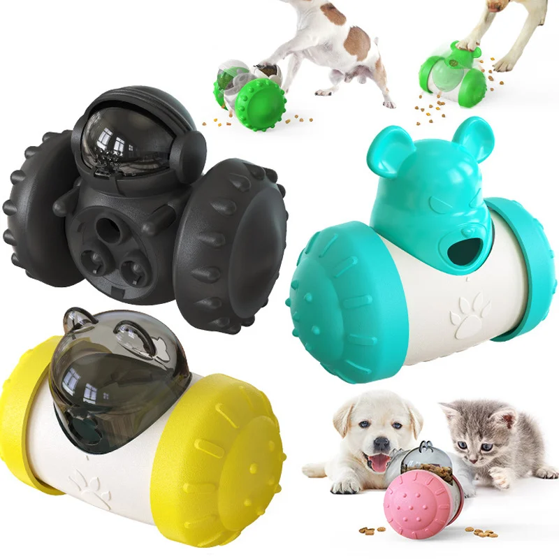 Cat Dog Tumbler Giocattoli Interattivi Aumenta Pet Iq Slow Feeder Labrador Bulldog Francese Swing Training Food Dispenser