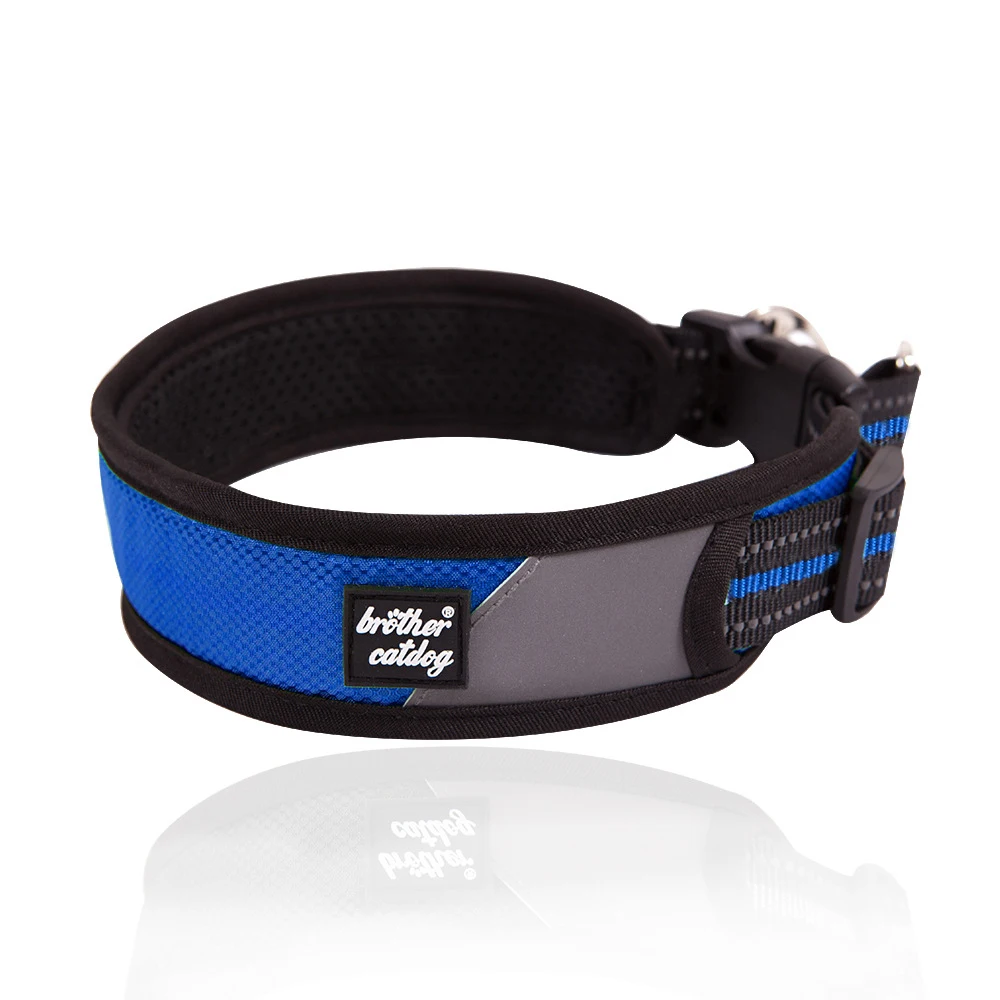 5Cm Width Elegant Dog Collars Nylon Reflective Padded Dog Wide Collar Personalized Collar For Big Dogs Pitbull Collie Labrador