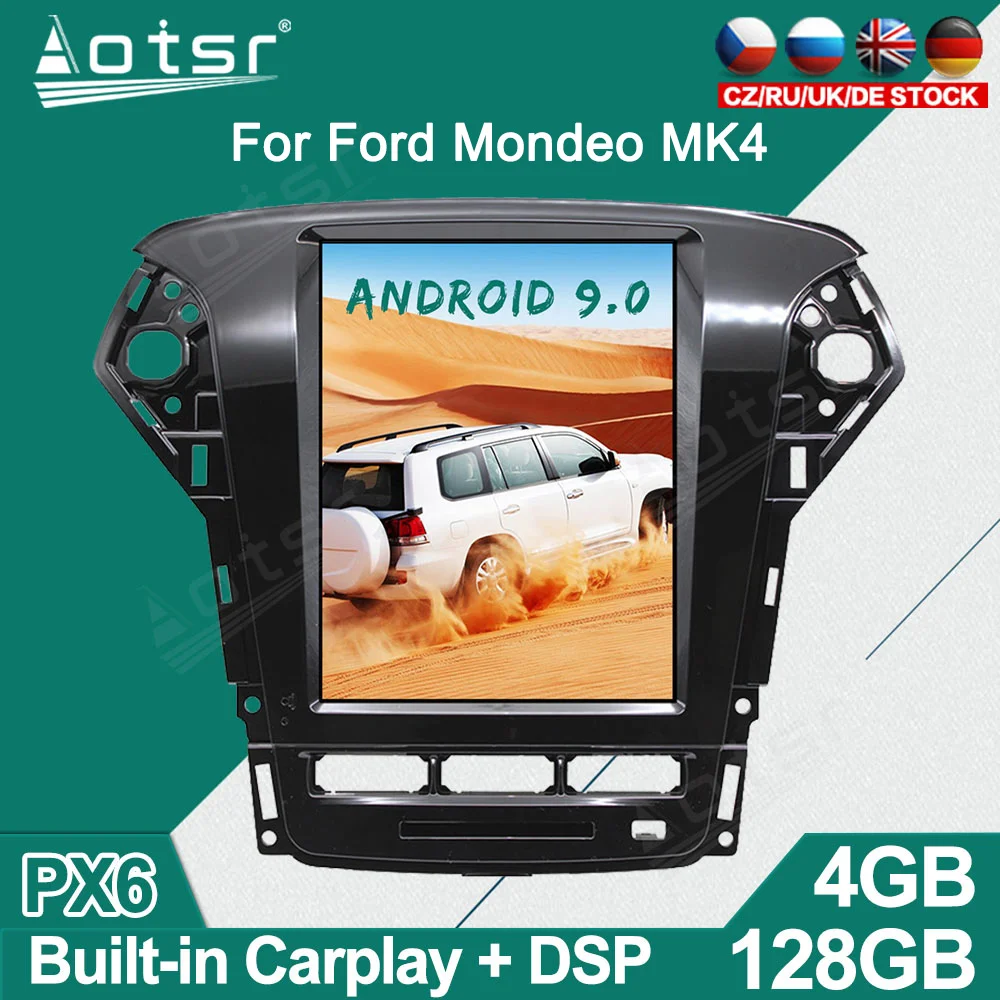 Tesla Per Ford Mondeo Mk4 2011 Lettore Autoradio Android Navigazione Gps Auto Stereo Multimedia Video Headunit Dsp Carplay 4G Sim